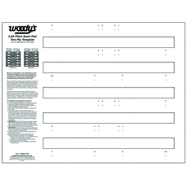 Woody's Quiet Pad Stud Template, 2-Ply, 2.86 1 Woody's Quiet Pad Stud Template, 2-Ply, 2.86