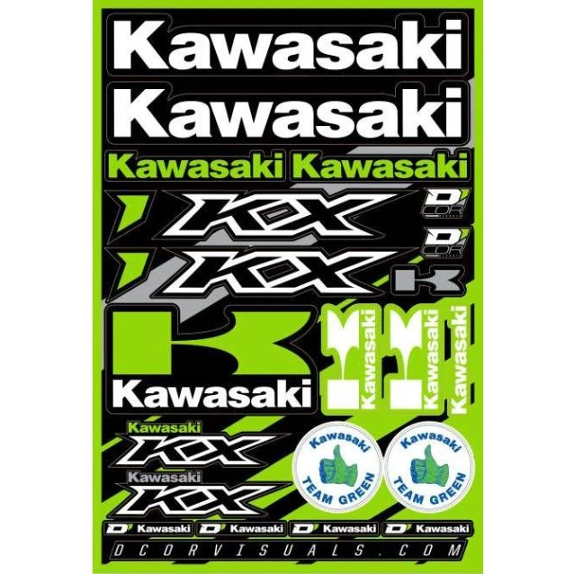 D'COR Visuals Kawasaki KXF Decal Sheet 1 D'COR Visuals Kawasaki KXF Decal Sheet
